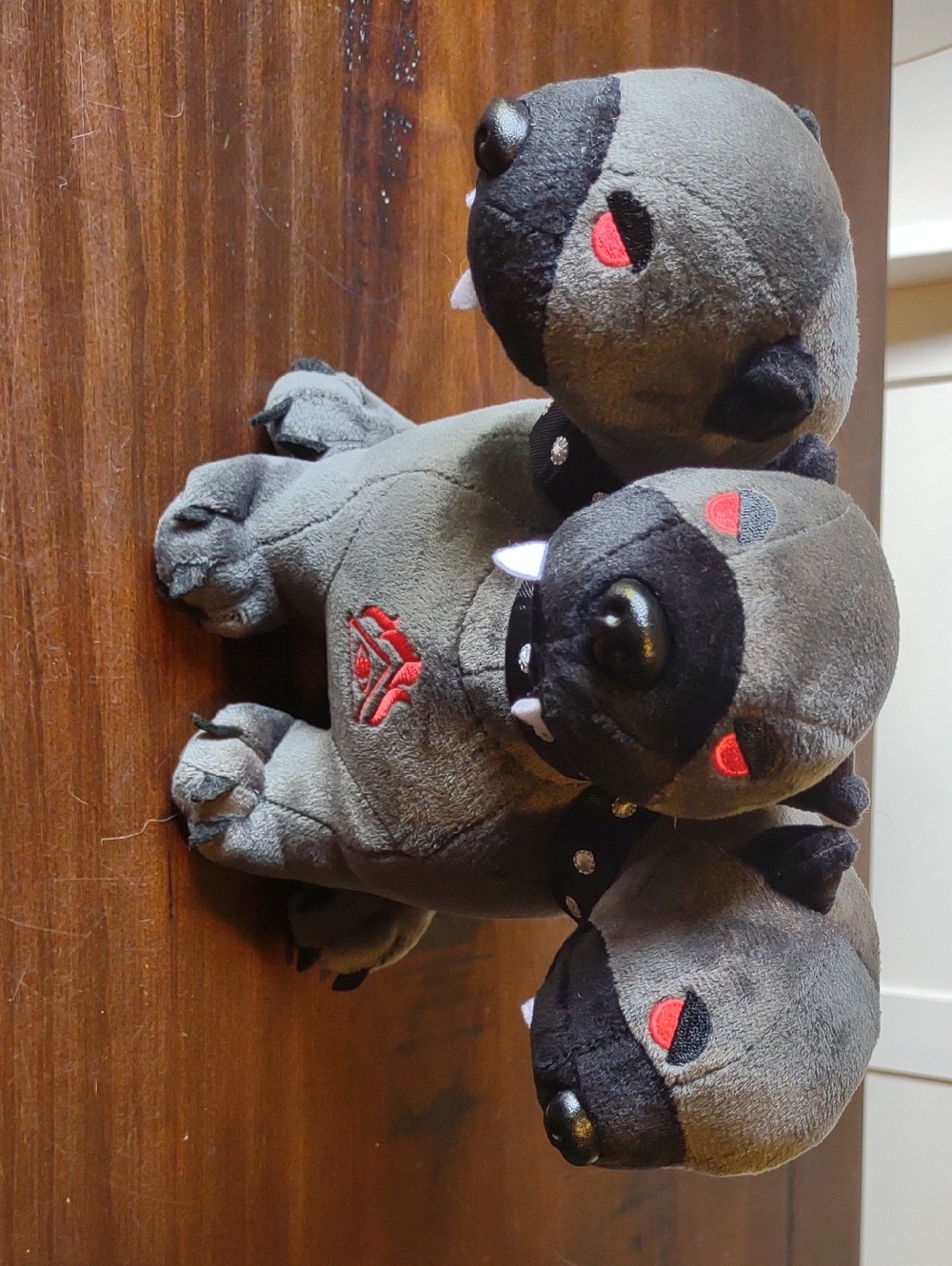 Plush Three-Headed Dog - Gray